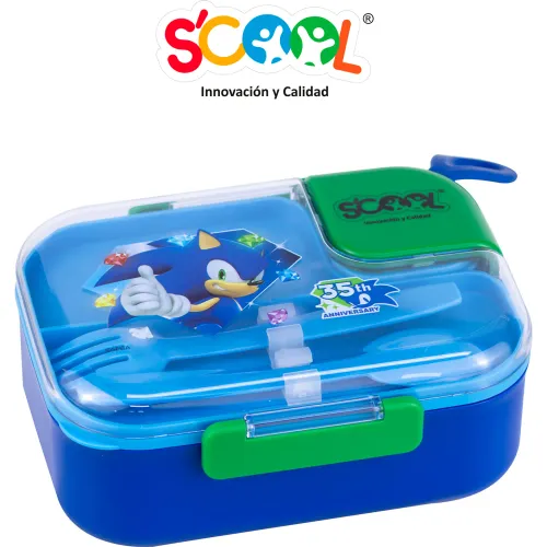 SONIC Taper De 1lt De Acero Con Divisiones Y Cubiertos Scool