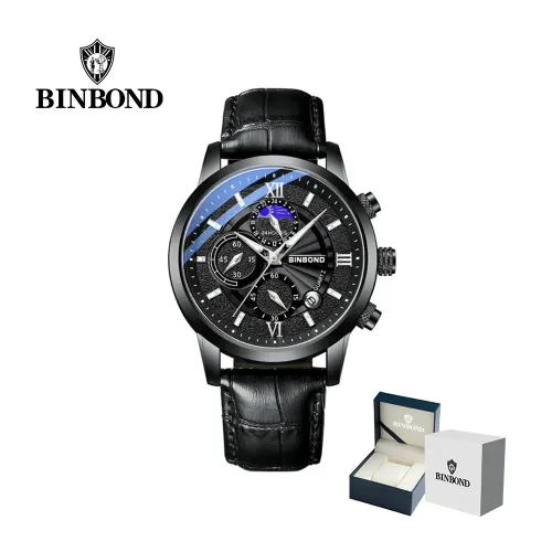 BINBOND Reloj  Para Hombre - Elegante - Cuero - M26
