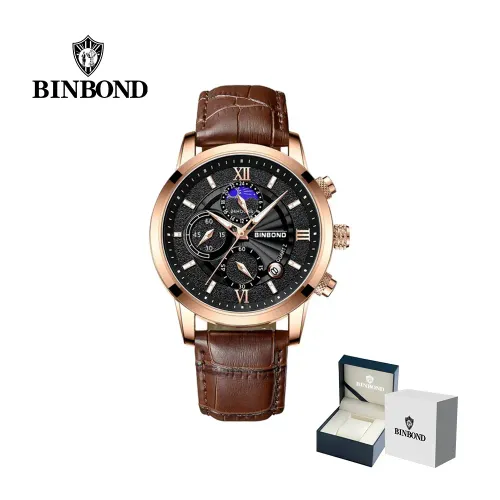 BINBOND Reloj  Para Hombre - Elegante - Cuero - M26