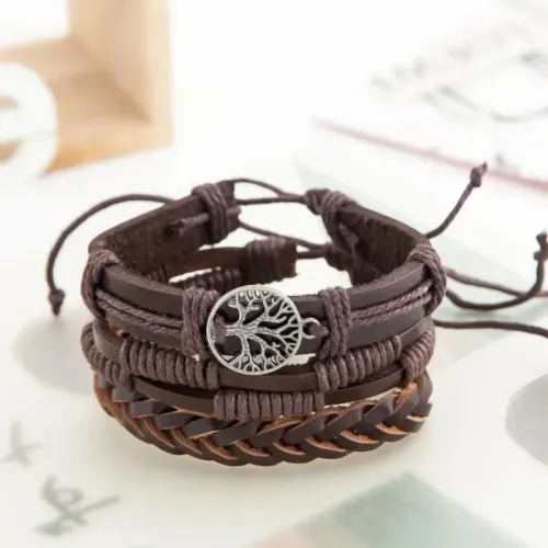 GENERICO Pulseras De Cuero Para Hombres - Bonsai2