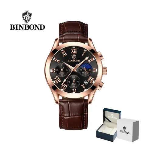 BINBOND Reloj  Para Hombre - Elegante - Cuero - M10