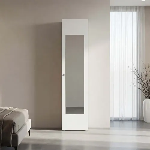 TUHOME Ropero 1 Puerta Con Espejo Tuhome Dreams Blanco 170,0x40,0x40,2 Cm