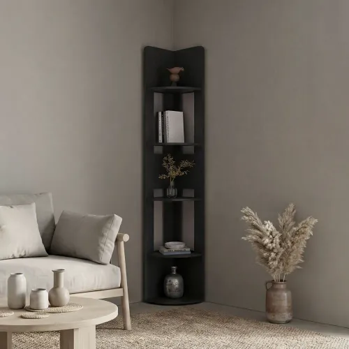 TUHOME Estante Esquinero Home-E7 Wengue 180,6x30,0x30,0 Cm