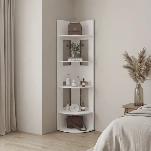 TUHOME Biblioteca Esquinera Tuhome Dreams Blanco 170,0x40,0x40,0 Cm