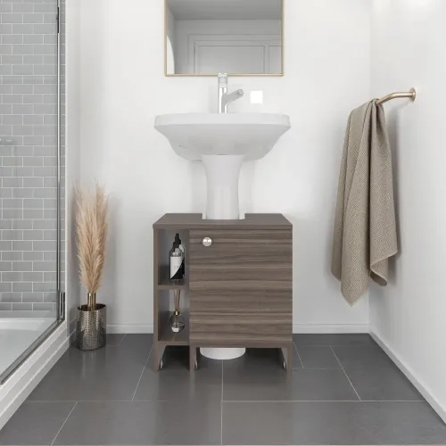 TUHOME Mueble Para Lavamanos 1 Puerta Basic Avellana 50,9x47,0x37,4 Cm