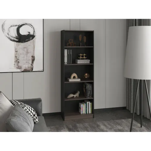 TUHOME Estante 5 Niveles Home-E3 Wengue Y Milan 180,6x62,8x29,9 Cm