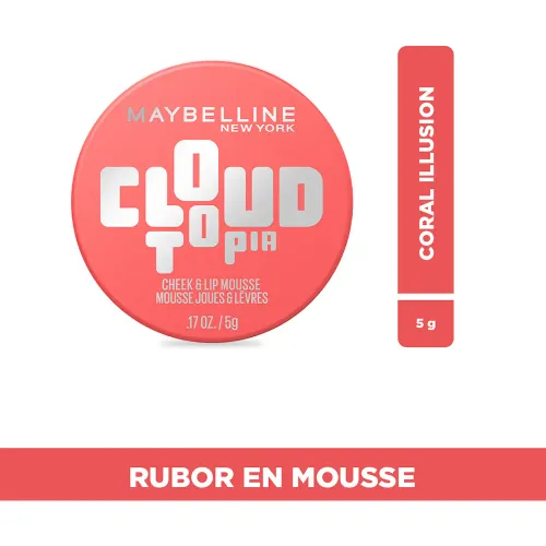 MAYBELLINE Rubor En Mousse Para Mejillas Y Labios Cloudtopia-Coral Illusion 5gr