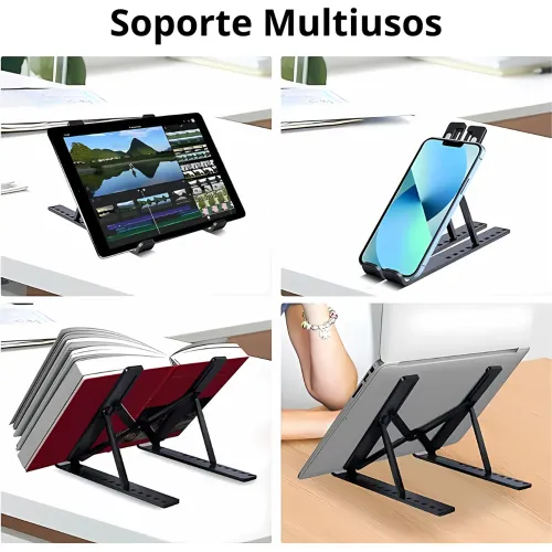 GENERICO Soporte Plegable De Aluminio Para Laptop Negro