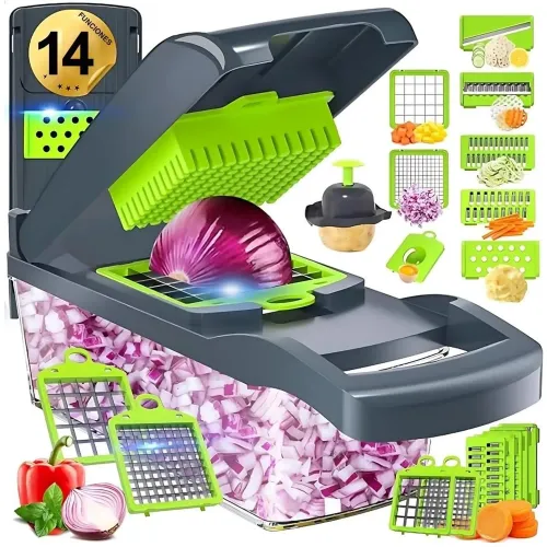 GENERICO Picador De Verduras Alimentos Multifuncional 16 Piezas Cortador Multiusos 14 En 1