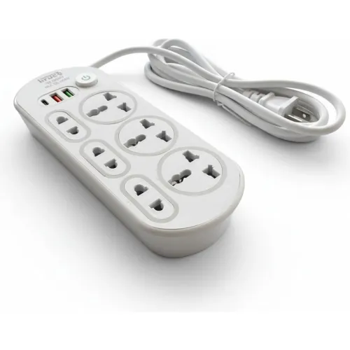 GENERICO Cargador Multipuerto 9 En 1 Extensión Eléctrica 2 Puertos Usb + 1 Tipo C + 4 Tomacorrientes