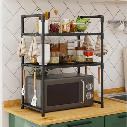 GENERICO Estante Organizador De Microondas Multiusos De 3 Niveles 73x50x27cm