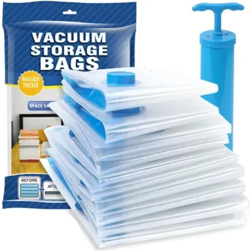 GENERICO Pack De 10 Bolsas Al Vacío 3 Medidas + Doble Succionador Manual