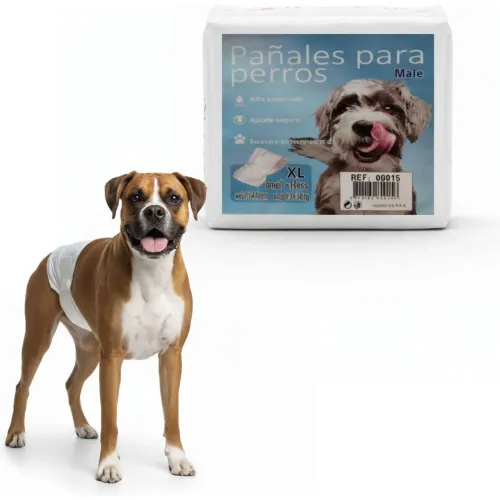 GENERICO Pack X12 Pañal Para Perros Macho Talla Xl Absorbente Ajustable
