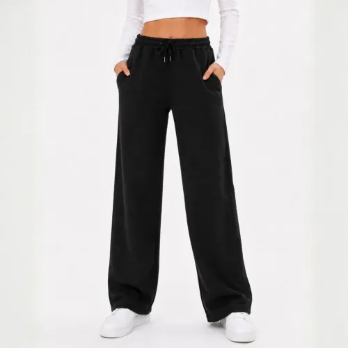 ROSUE Buzo Pantalón Pierna Recta Con Bolsillos De Mujer