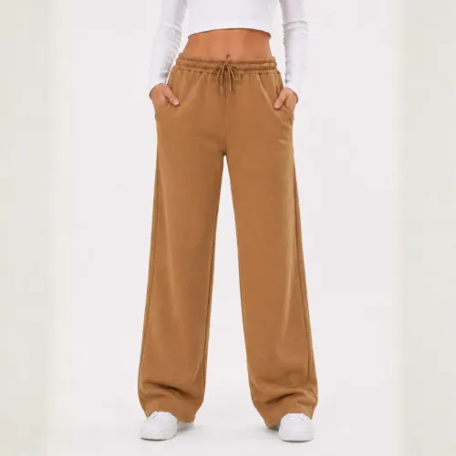 ROSUE Buzo Pantalón Pierna Recta Con Bolsillos De Mujer
