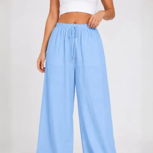 ROSUE Pantalón Con Cordón En La Cintura Holgado Viena