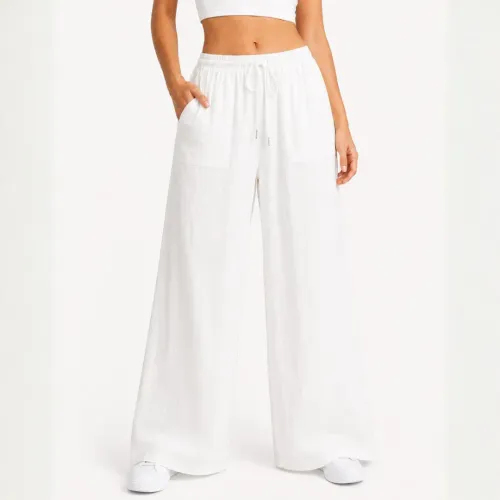 ROSUE Pantalón Con Cordón En La Cintura Holgado Viena