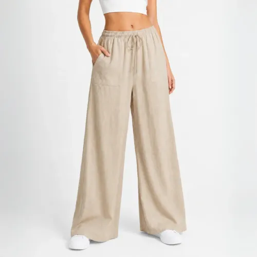 ROSUE Pantalón Con Cordón En La Cintura Holgado Viena