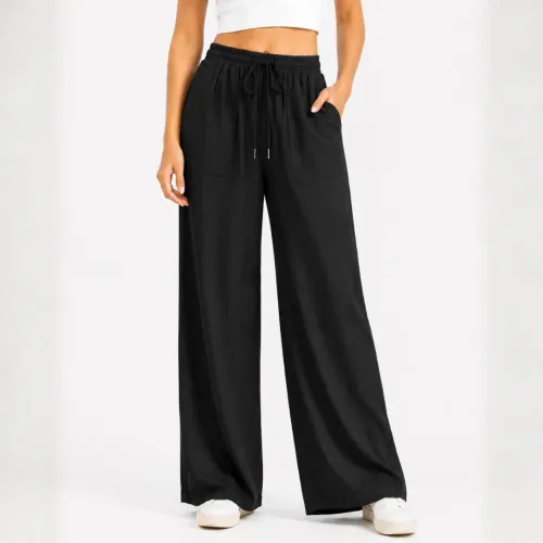 ROSUE Pantalón Con Cordón En La Cintura Holgado Viena