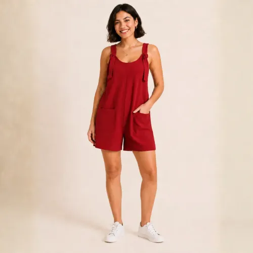 ROSUE Overol Short Otoño Primavera Verano Mujer Standart