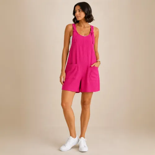 ROSUE Overol Short Otoño Primavera Verano Mujer Standart