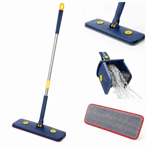 GENERICO Trapeador Plano Autolimpiante Con Microfibra Exprime Sin Contacto Mopa 360°