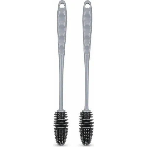 GENERICO Set X2 Cepillos Limpiadores De Silicona Mango Largo Para Botellas Vasos Termos