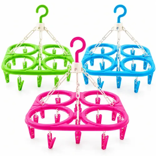 GENERICO Pack X3 Colgador Perchero Plegable Para Medias Y Ropa Interior Con 48 Ganchos