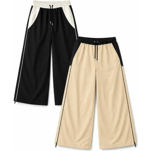ENKI Pack2 Pantalón Bicolor Negro Beige