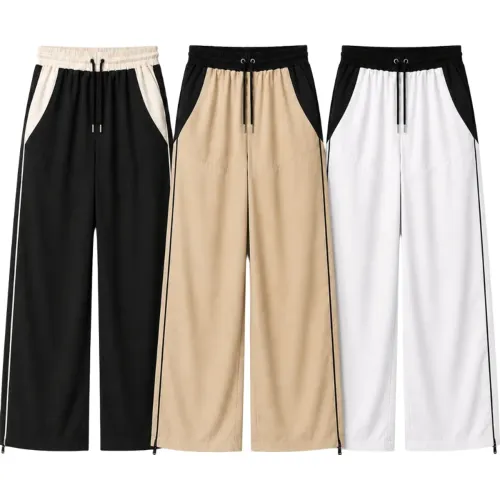 ENKI Pack3 Pantalón Bicolor Negro Beige Blanco