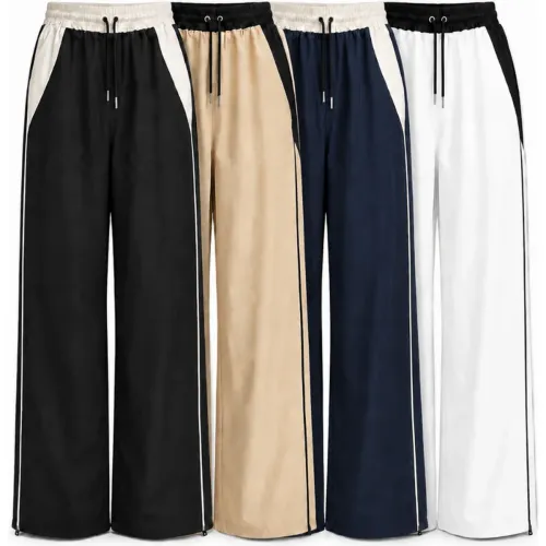 ENKI Pack4 Pantalón Bicolor Negro Beige Azul Blanco