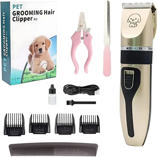 GENERICO Kit Maquina Corta Pelo Perro Mascota Inalámbrica + Corta Uñas Lima Y Accesorios