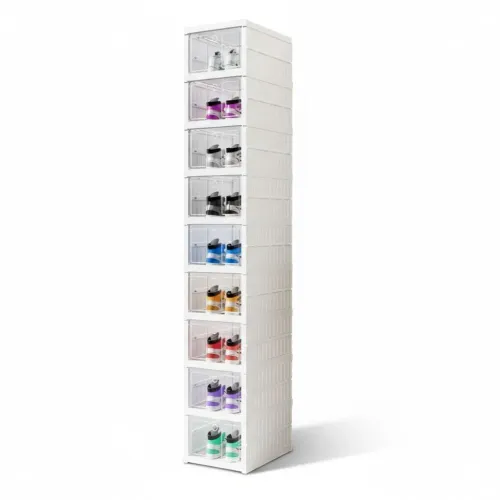 GENERICO Organizador Zapatera De 9 Niveles Para 9 Pares Plegable Acrílico 156x26x35cm