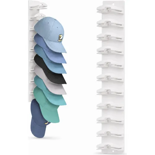 GENERICO Pack X2 Organizador Para 20 Gorras De Pared Soporte Vertical Perchero Exhibidor Closet
