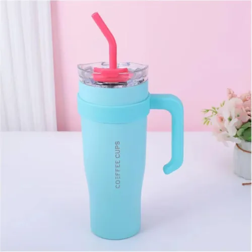 GENERICO Vaso Térmico Tomatodo Termo Multiusos Frío Caliente Grande De 1.2l - Celeste