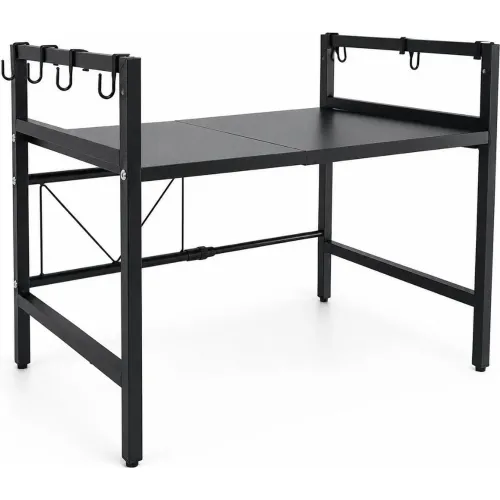 GENERICO Estante Organizador De Microondas Multiusos De Metal Expandible 46x60x36cm