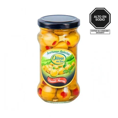 OLIVOS DEL SUR Aceituna Verde Rellenos De Pimiento 225 Gr