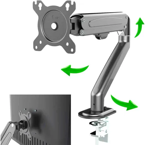 GENERICO Rack Para Monitor Vesa Hasta 27 Pulg. Regulable 100x100 75x75 Brazo Br