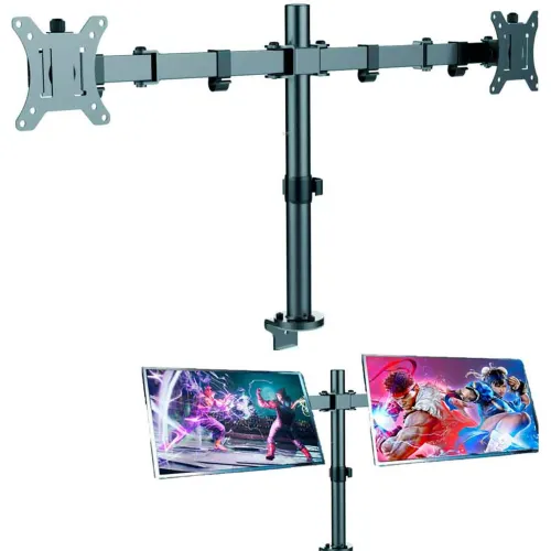 GENERICO Rack Para Monitor Doble Brazo Vesa Hasta 32 Pulg 100x100 75x75 Tubo Dt