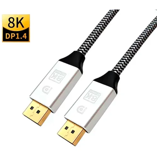 GENERICO Cable Displayport 1.4 8k 60hz - 4k 120hz - 32.4gb 2m Pc Laptop Monitor