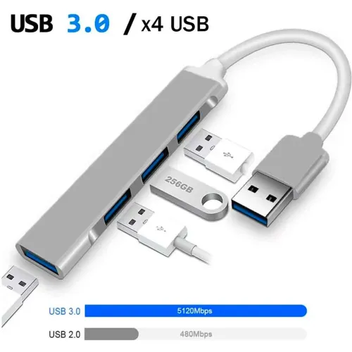 GENERICO Adaptador Hub Usb 4 Puertos En 1 Multipuertos Usb 3.0