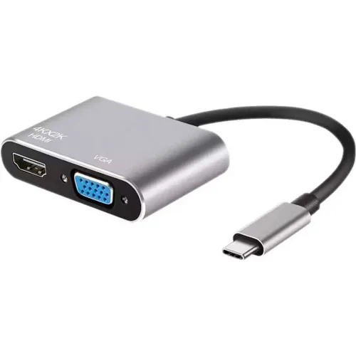 GENERICO Adaptador 4 En 1 Usb C A Hdmi 4k, Vga, Usb 3.0, Pd Carga
