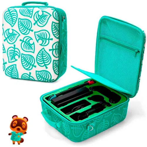 GENERICO Maleta Para Nintendo Switch Y Oled Animal Crossing Verde Grande