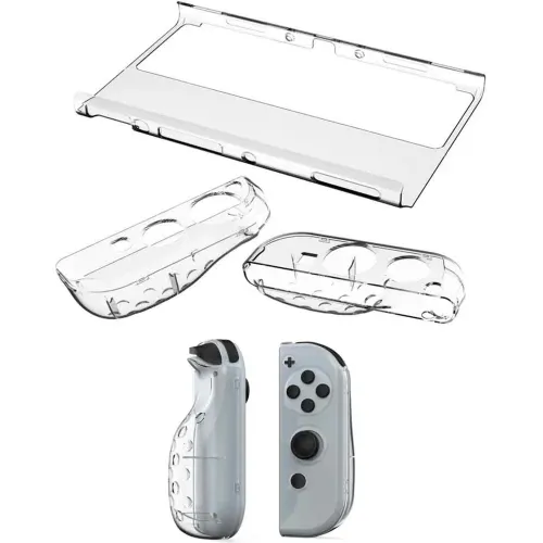 GENERICO Case Para Nintendo Switch Oled Compatible Transparente 5 Piezas Rígido