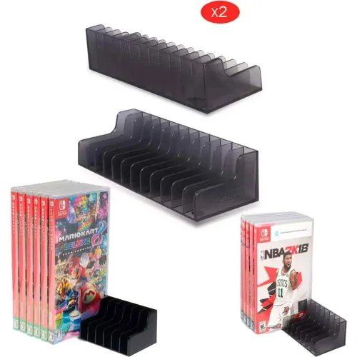 GENERICO Set 2 Und Stand Para Juegos Nintendo Switch Total 24 Juegos