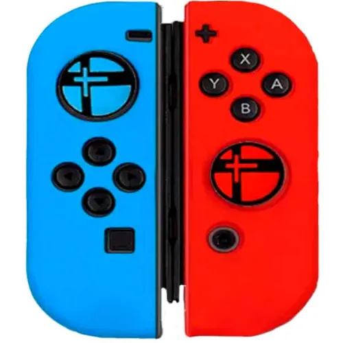 GENERICO Funda Para Joy Cons + 2 Grips Nintendo Switch Protector Rojo/Azul