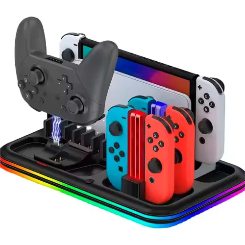 GENERICO Base 4 En 1 Para Nintendo Switch Oled Rgb Con Cargador De Mando Portaj