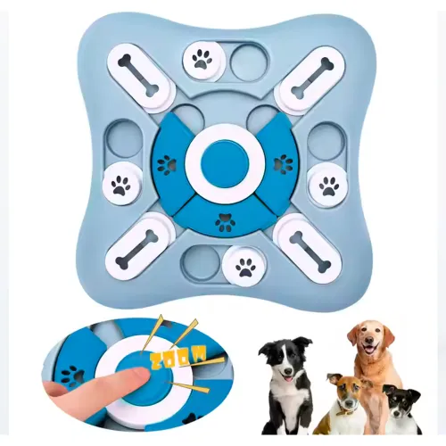 GENERICO Juguete Para Perros Gatos Puzzle Rompecabeza Alime 25.4 Azul