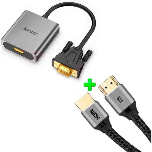 GENERICO Pack Adaptador Vga Macho A Hdmi Hembra Hagi + Cable Hdmi 2.1