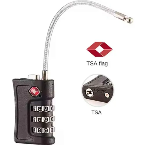 GENERICO Candado Para Viaje Tsa Flexible Negro
